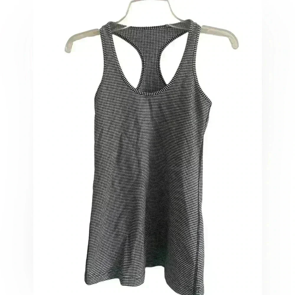 Lululemon Cool Racerback Tank Top Gingham Inkwell Size 4
